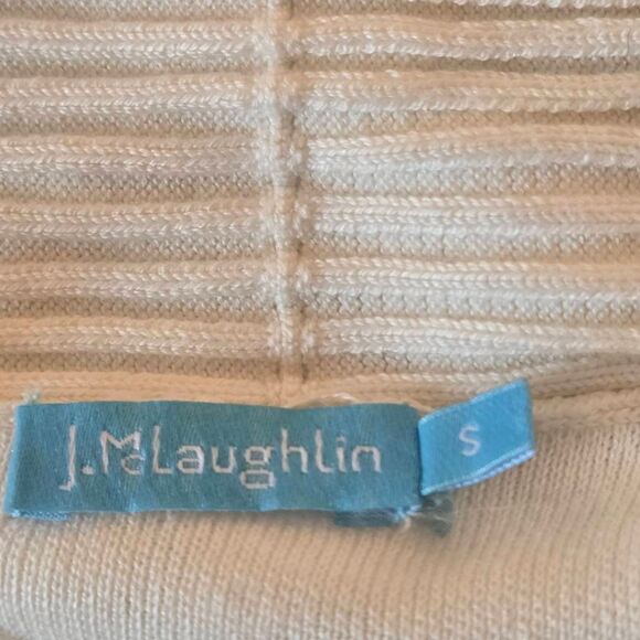 J. McLaughlin Womens Open Front Knitted Cardigan Sweater Off White Small - Picture 2 of 11